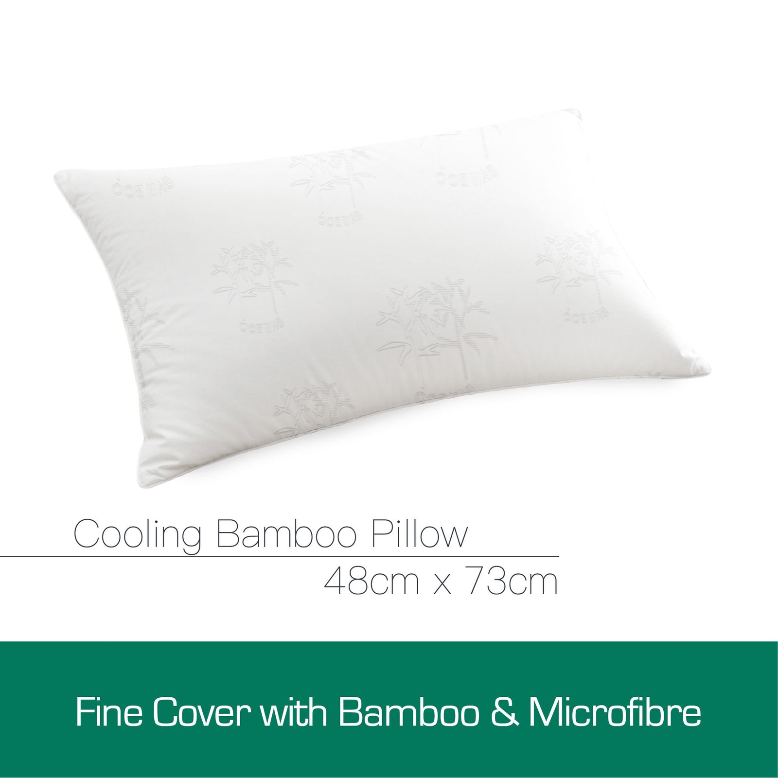 Australian Made Bamboo Cooling Pillow Standard Size Twin Pack