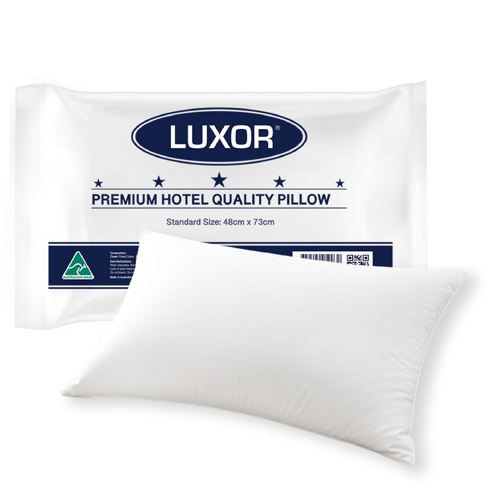 Australian Made Hotel Quality Pillow Standard Size Single Pack
