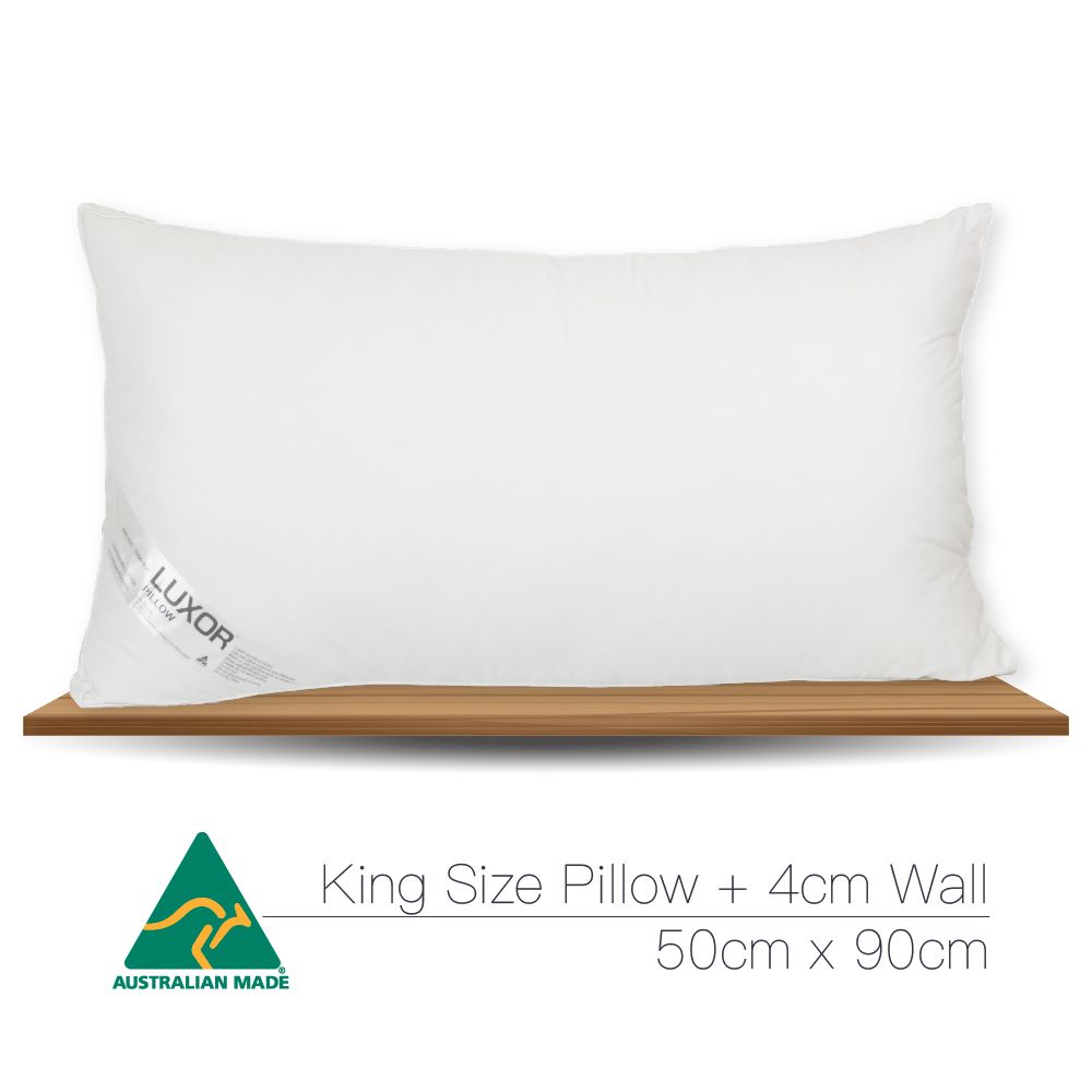 Australian Made Hotel King Size Pillow with 4cm Wall Four Pack