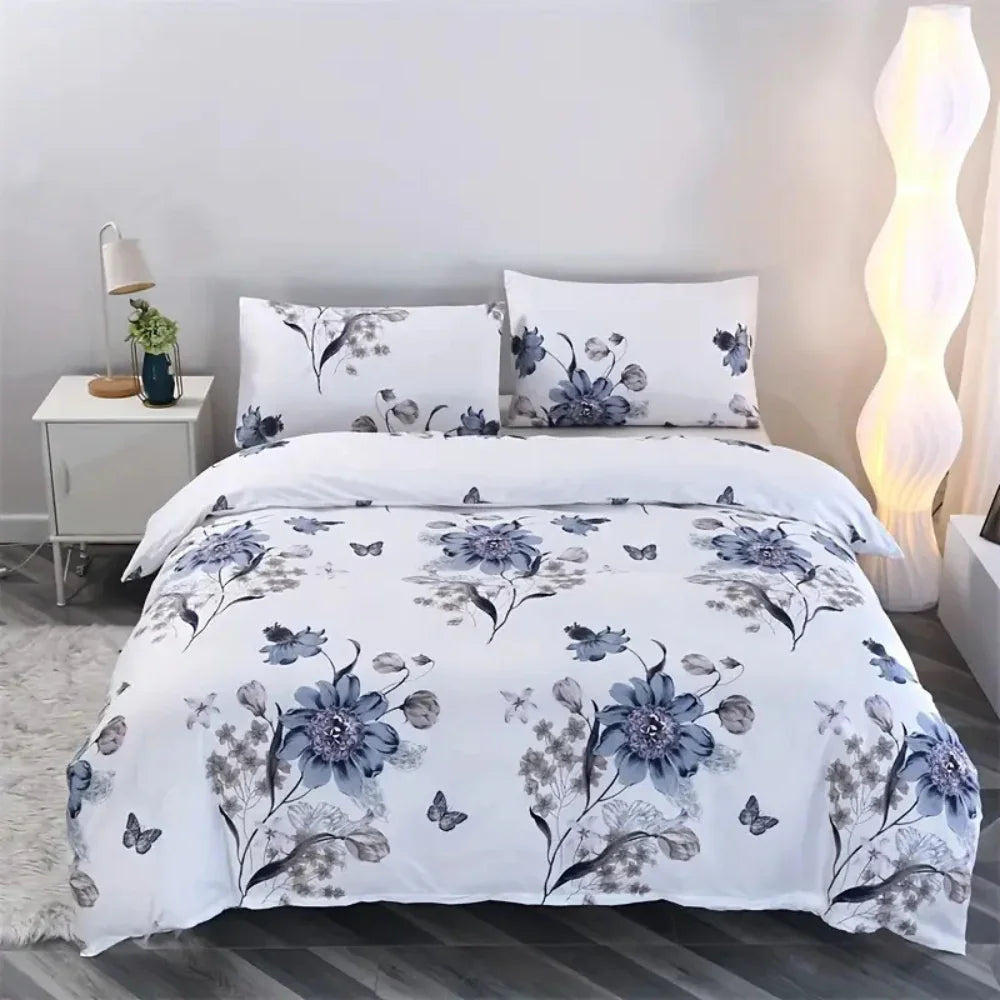 Ever Floral Quilt Cover Set - (3pcs, Double Size)
