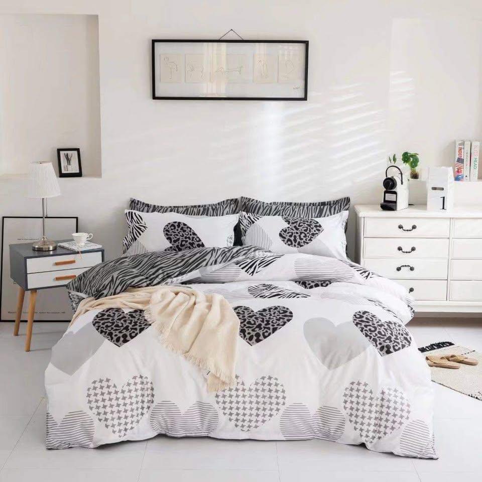 Twin Hearts Quilt Cover Set - (3pcs, Double Size)