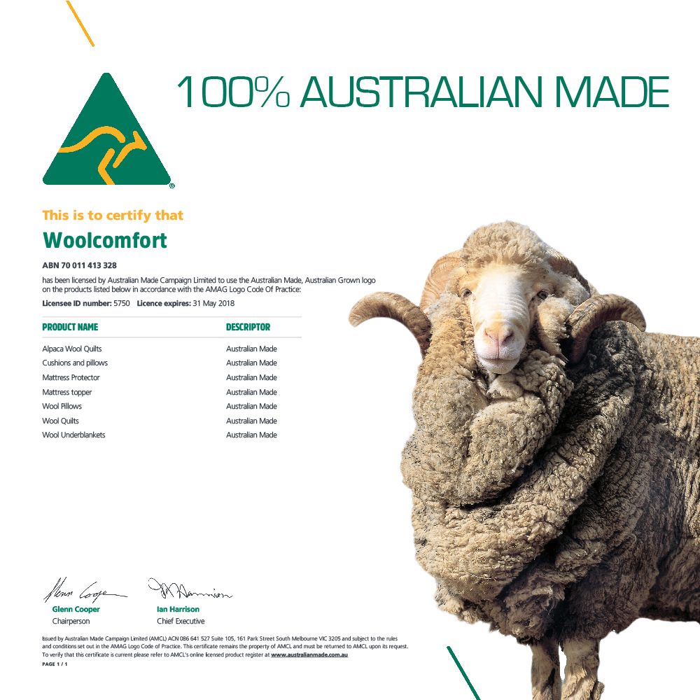 Aus Made Natural Health Wool Pillow Twin Pack