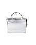 Women's Manhattan Medium Silver Leather Top Handle Satchel Bag - One Size