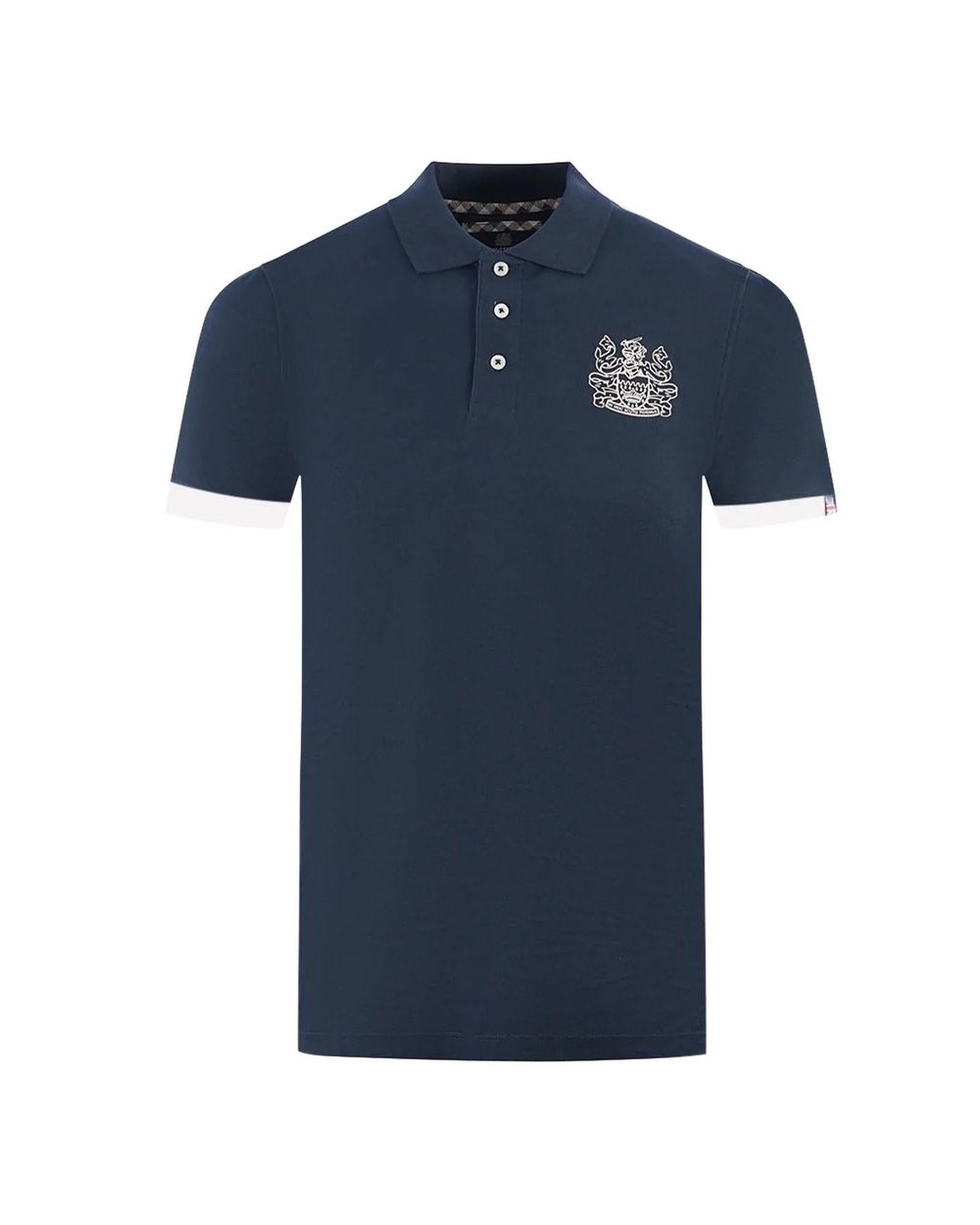 Men's Blue Cotton Polo Shirt - XL