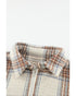 Plaid Half Zip Sweatshirt with Chest Pocket - 2XL