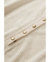Snap Button V-Neck Waffle Knit Top - XL