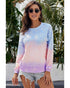Color Block Tie Dye Pullover Sweatshirt - 2XL