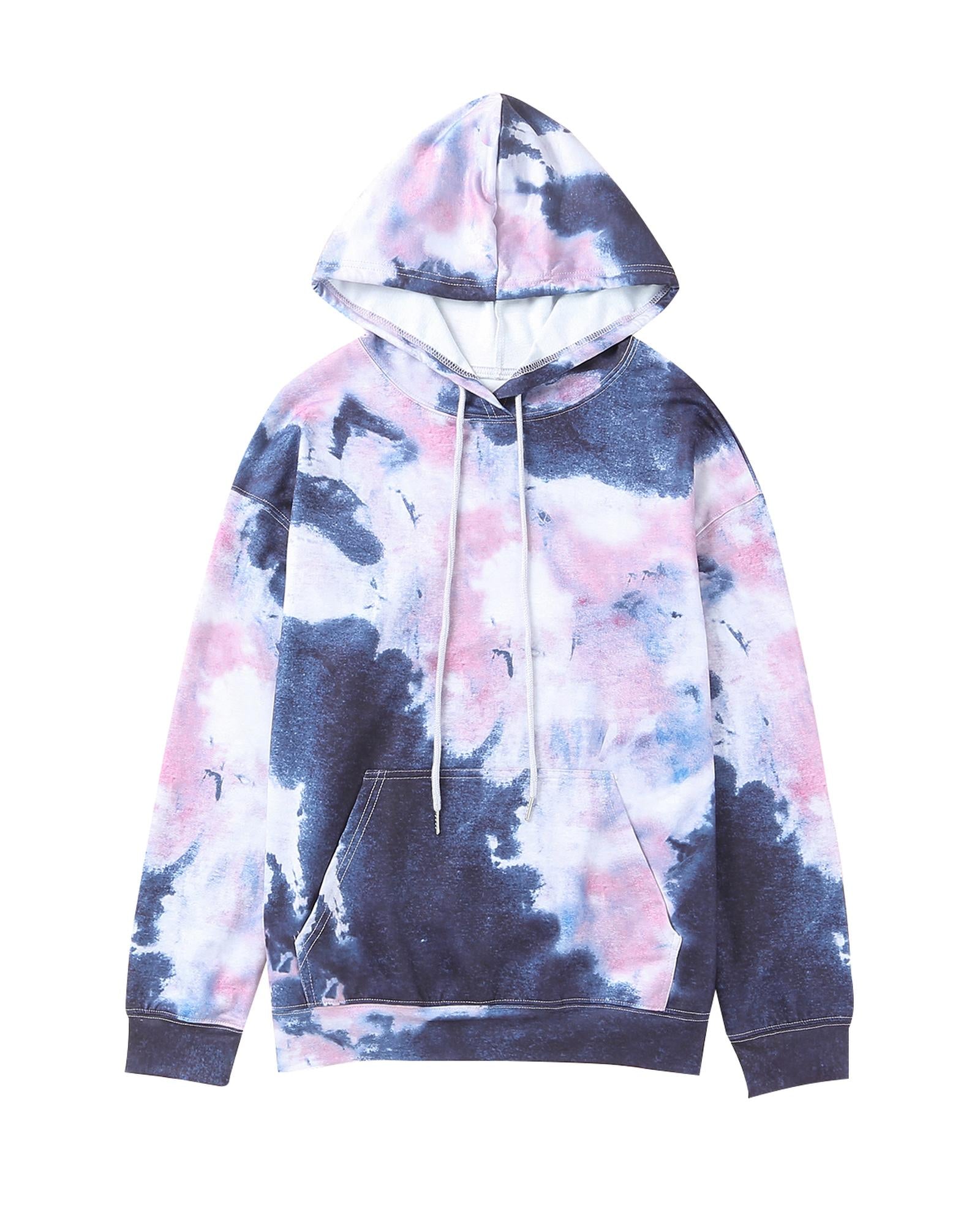 Kangaroo Pocket Tie-dye Hoodie - XL