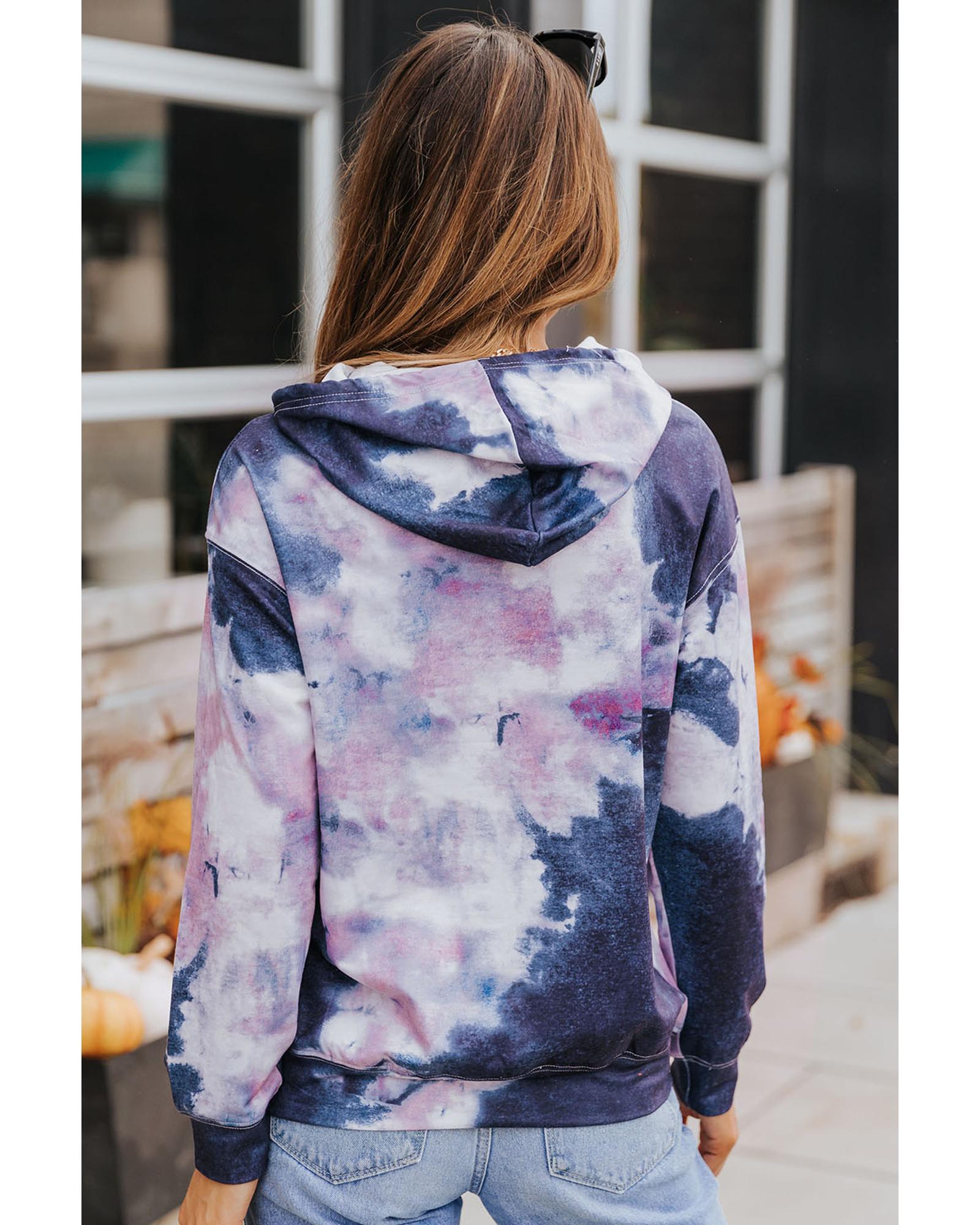 Kangaroo Pocket Tie-dye Hoodie - XL