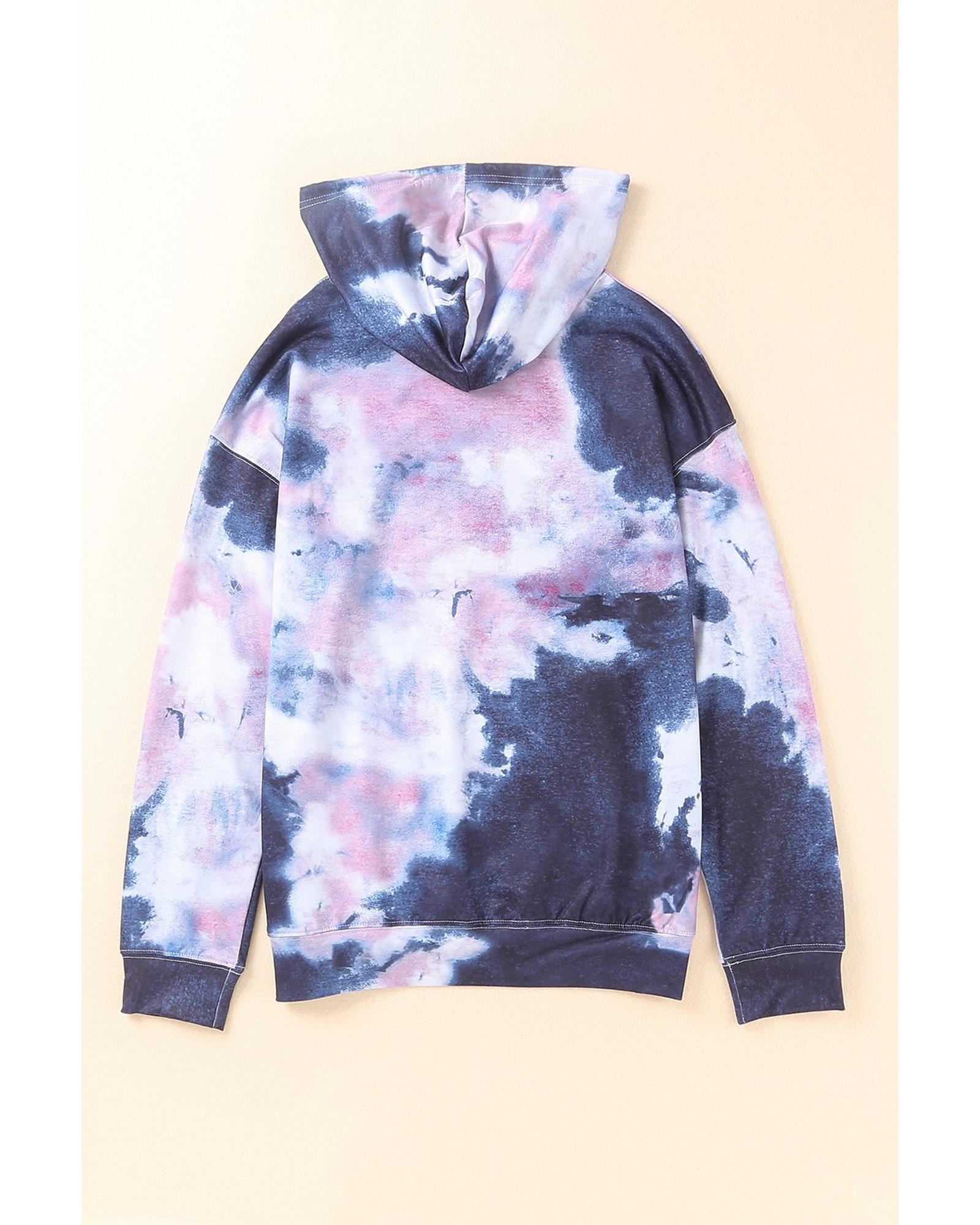 Kangaroo Pocket Tie-dye Hoodie - XL