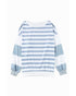 Drop Shoulder Striped Pullover Sweatshirt - M