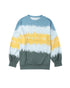 Leopard Tie Dye Color Block Pullover Sweatshirt - L