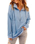 Pocketed Half Zip Pullover Sky Blue Sweatshirt - S