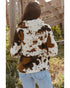 Cow Print Fleece Sweatshirt - M