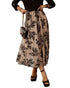 Embroidered High Waist Maxi Skirt - L