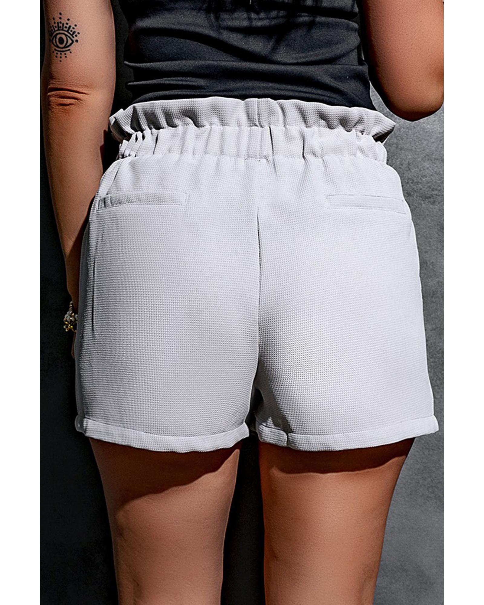 Azura Exchange Linen Mix Paper Bag Shorts - M