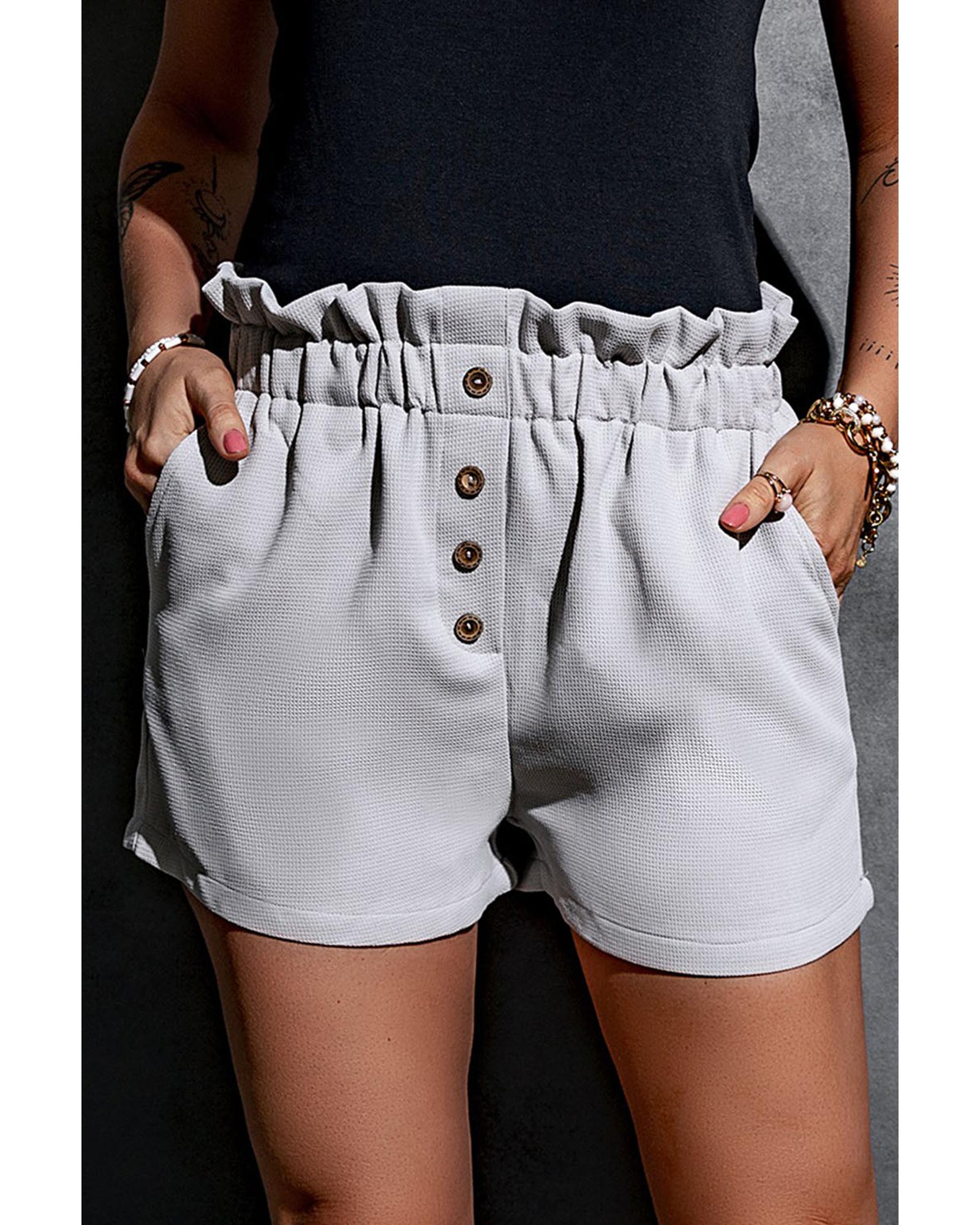 Linen Mix Paper Bag Shorts - XL