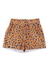 Ruffle Leopard Print Elastic Waist Shorts - L