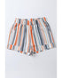 Vintage Washed Elastic Frill Waist Casual Shorts - S