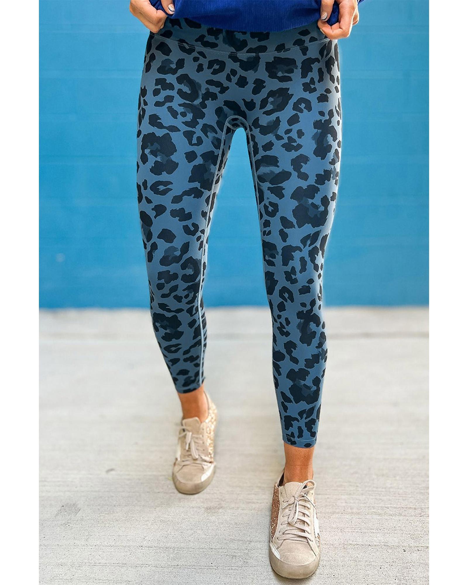 Leopard Print Active Leggings - L