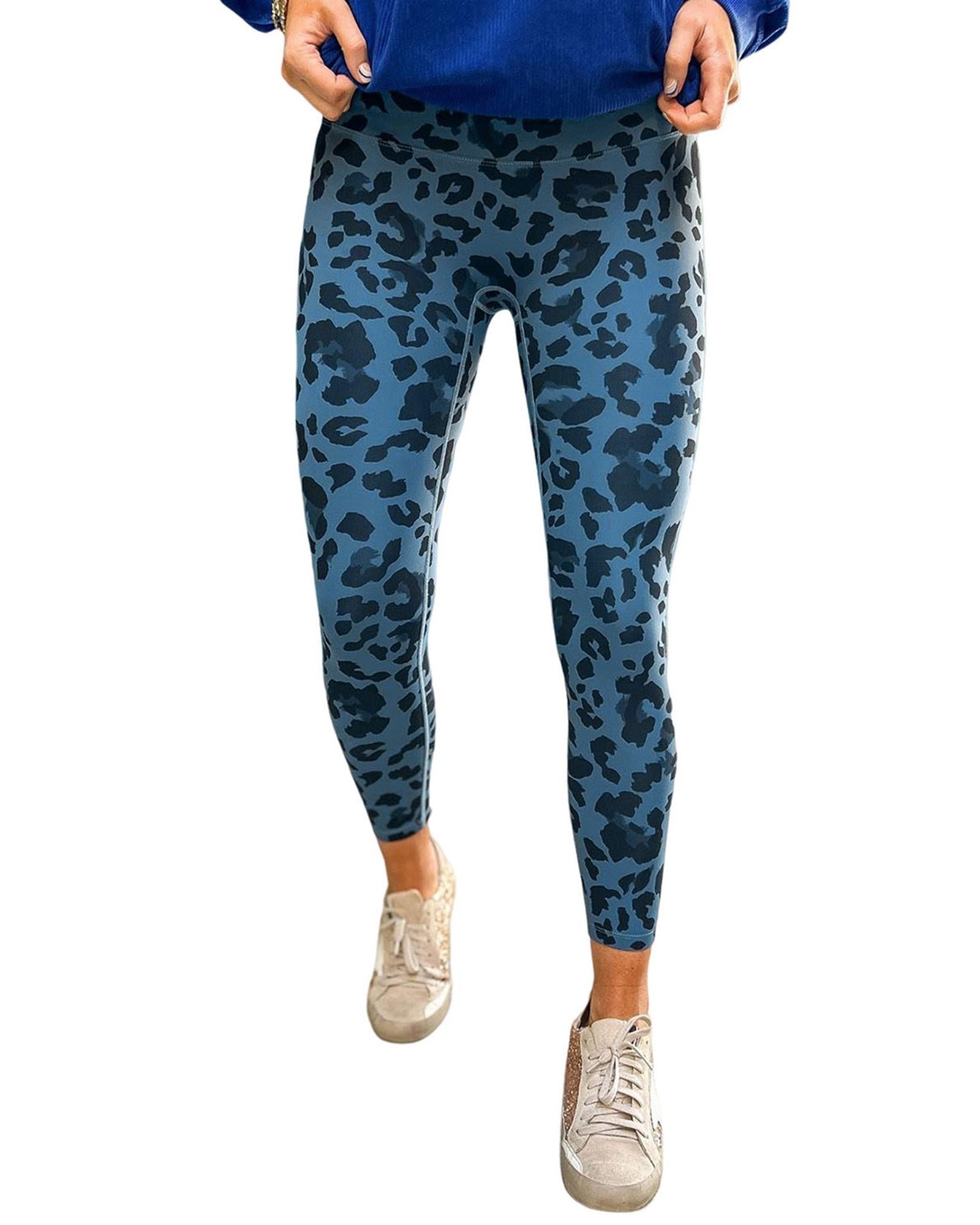 Leopard Print Active Leggings - L