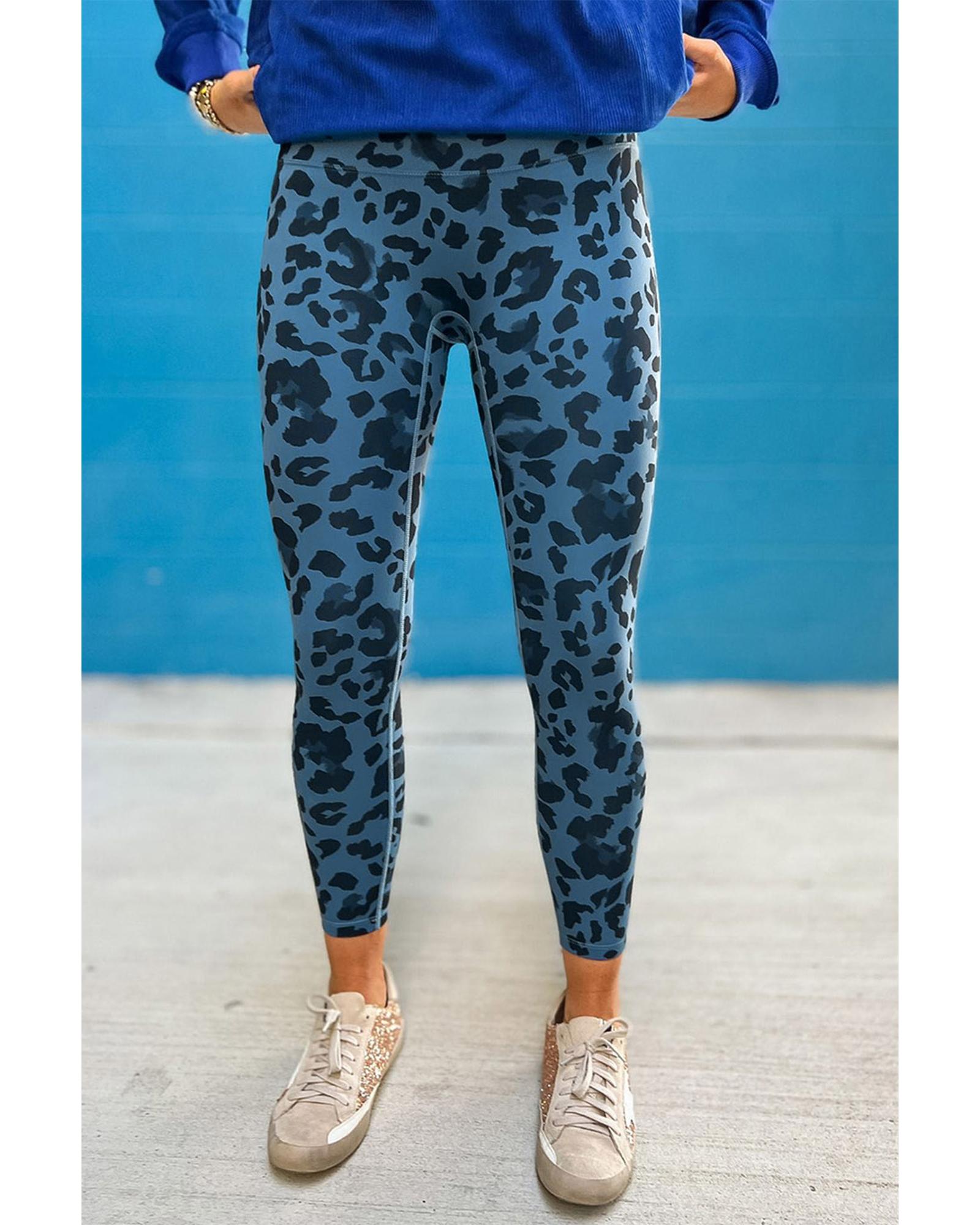 Leopard Print Active Leggings - L