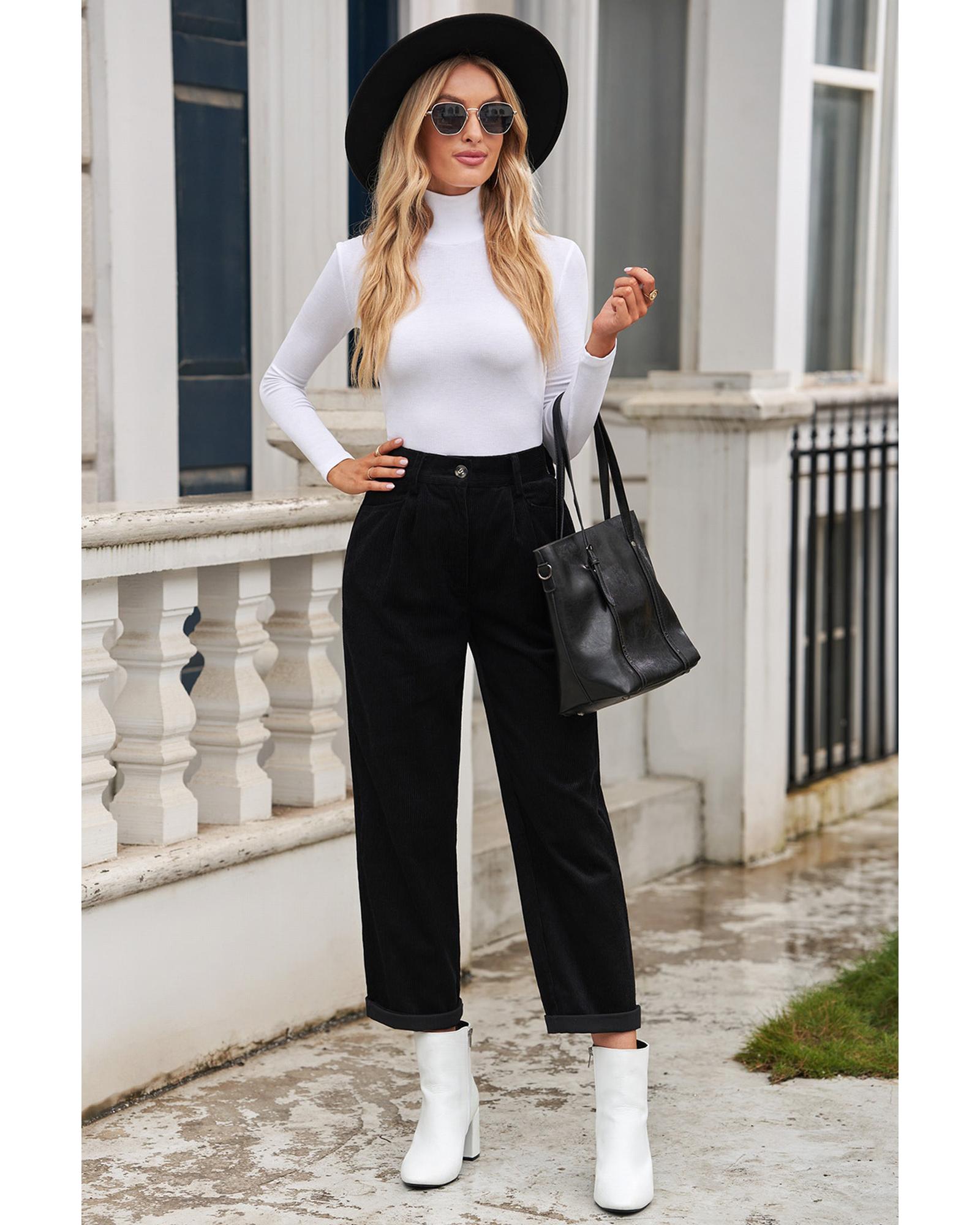 High Waist Straight Leg Pants - 8 US