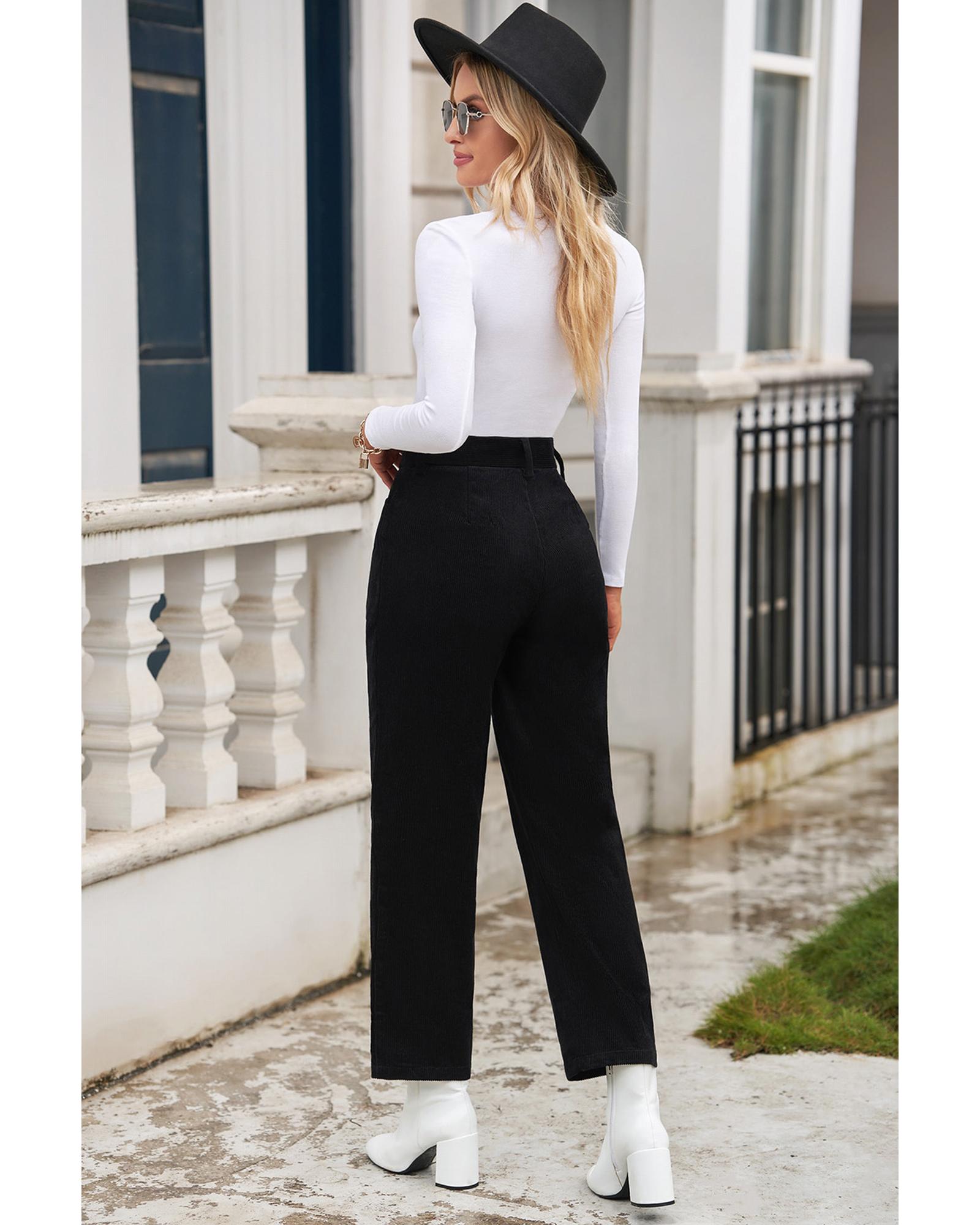 High Waist Straight Leg Pants - 8 US