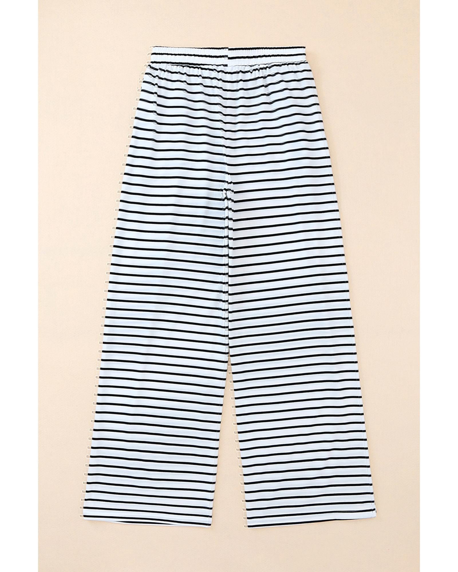 Striped Wide Leg Pants - XL