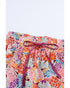 Print Drawstring Smocked High Waist Pants - XL