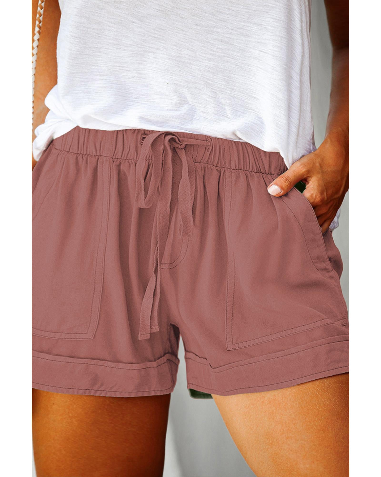 Elastic Waist Drawstring Pocket Shorts - 1X