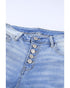 Button Front Frayed Ankle Skinny Jeans - M