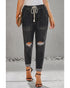 Distressed Denim Jogger with Pocket Detail - L