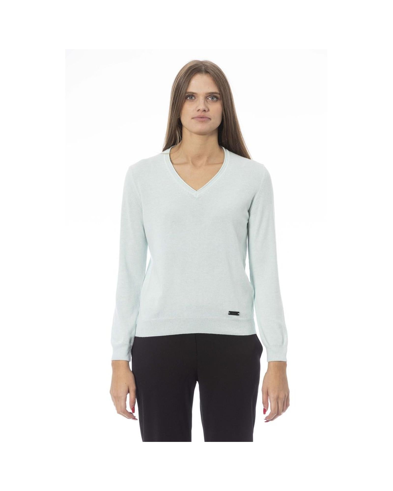 Women's Light Blue Polyamide Sweater - S