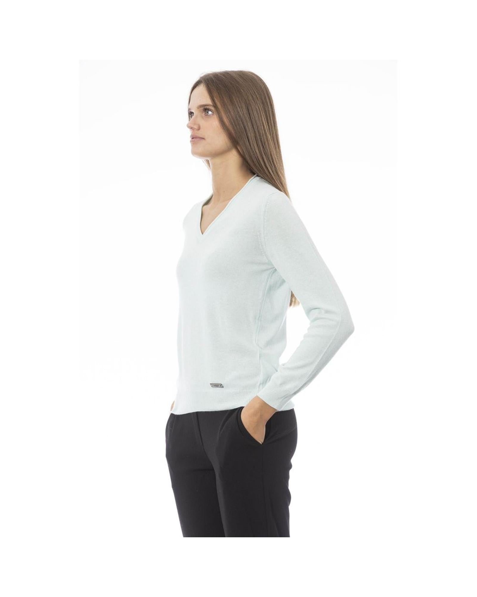 Women's Light Blue Polyamide Sweater - XL