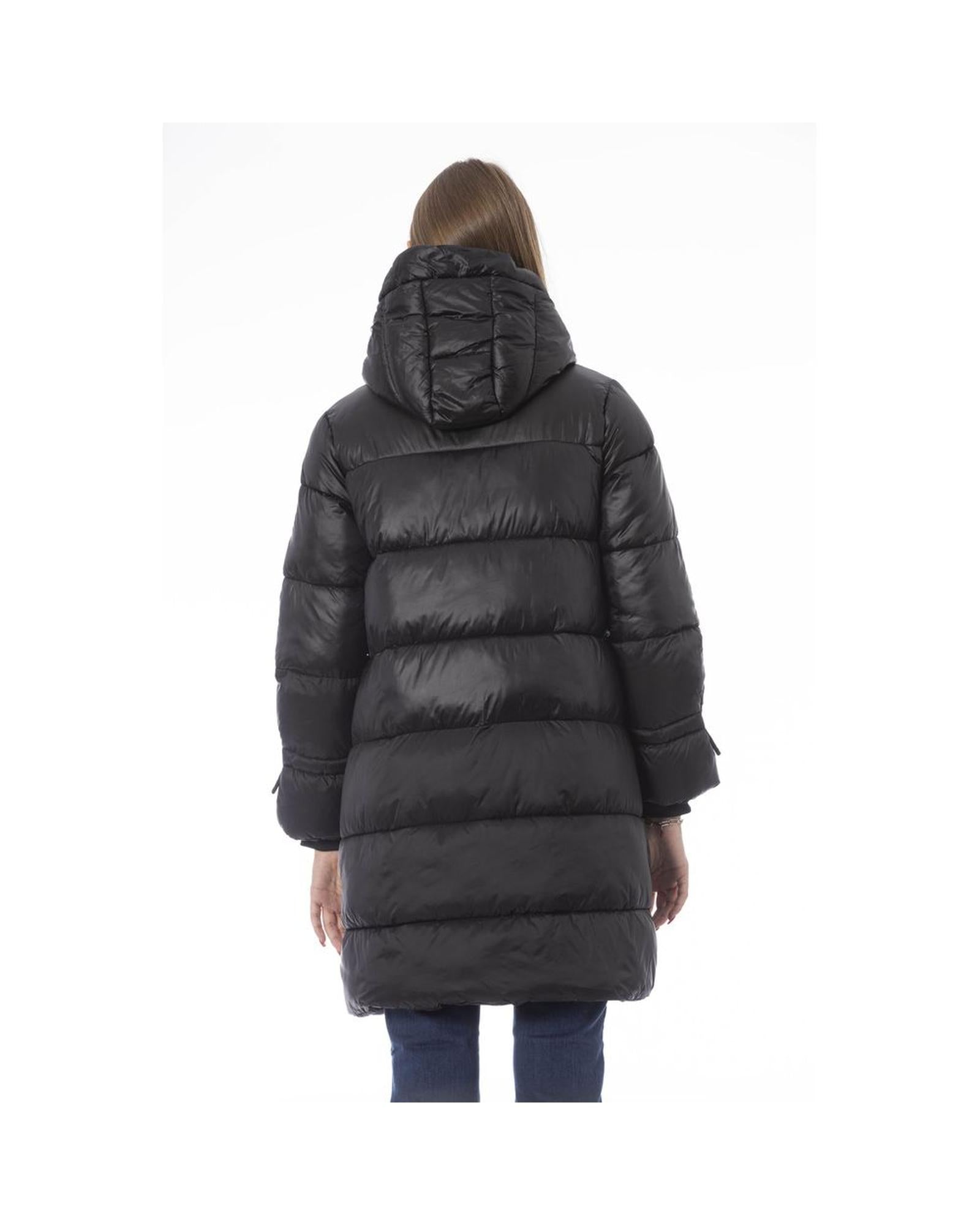 Women's Black Nylon Jackets & Coat - M