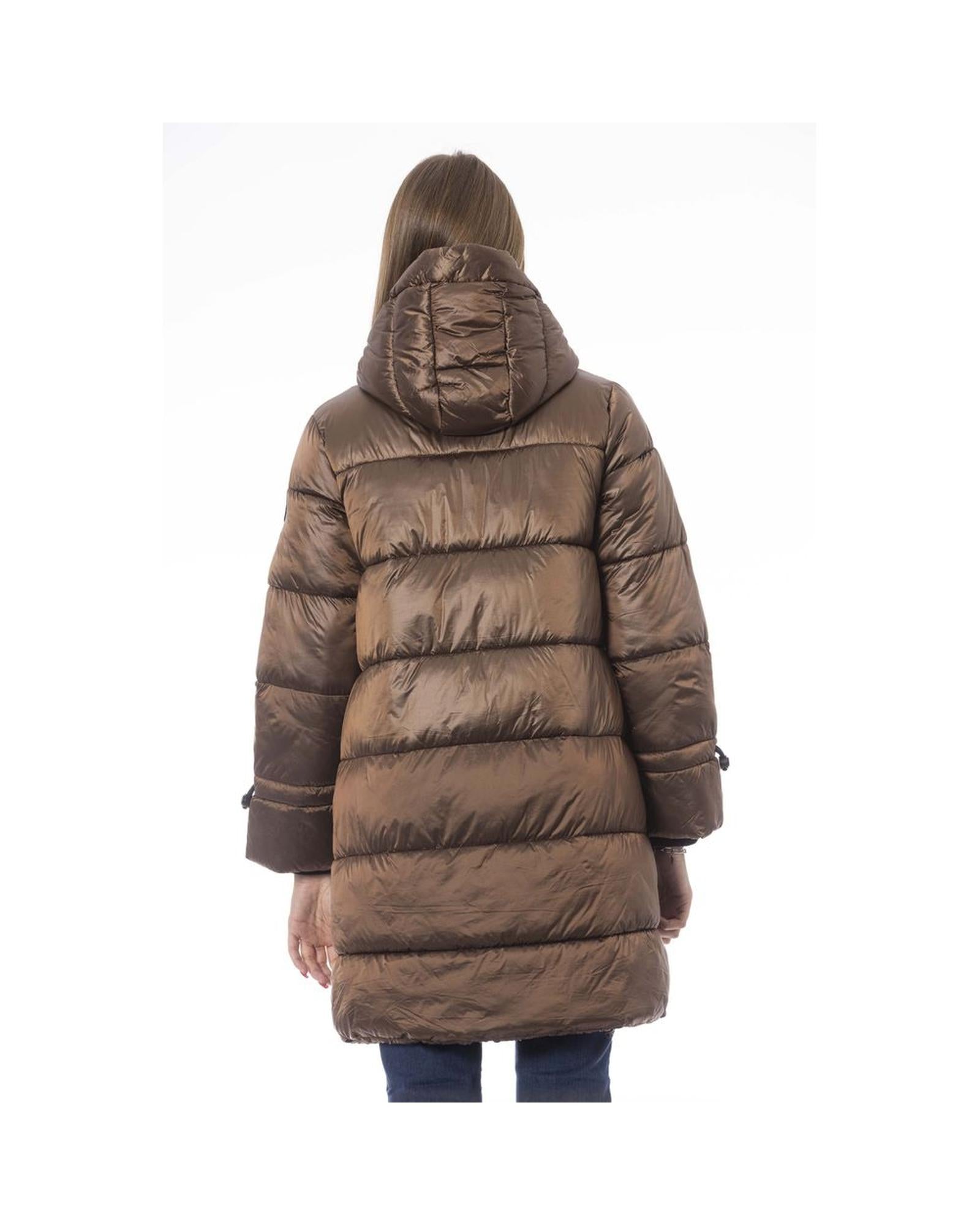 Women's Brown Nylon Jackets & Coat - L