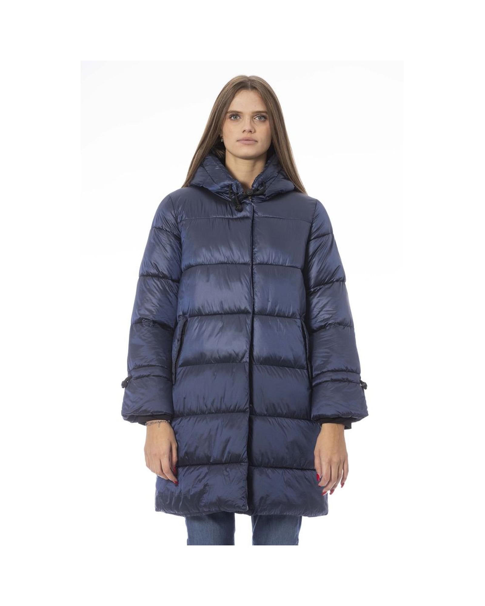 Women's Light Blue Nylon Jackets & Coat - L