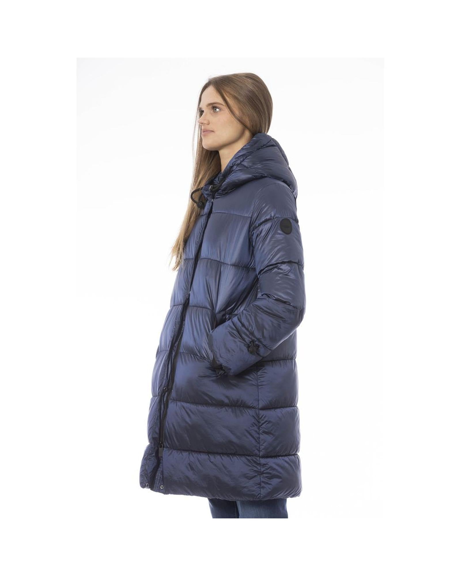 Women's Light Blue Nylon Jackets & Coat - S