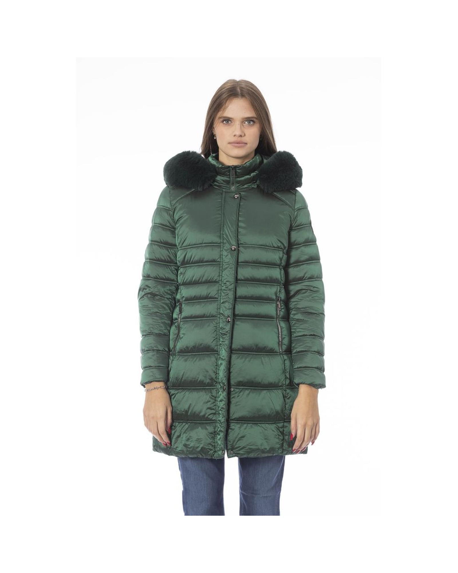 Women's Green Polyester Jackets & Coat - L