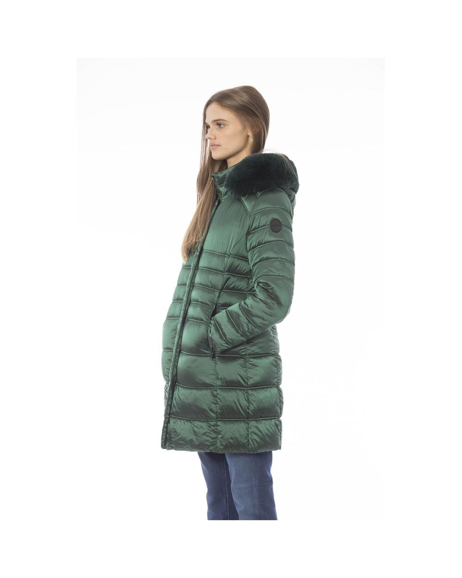 Women's Green Polyester Jackets & Coat - L