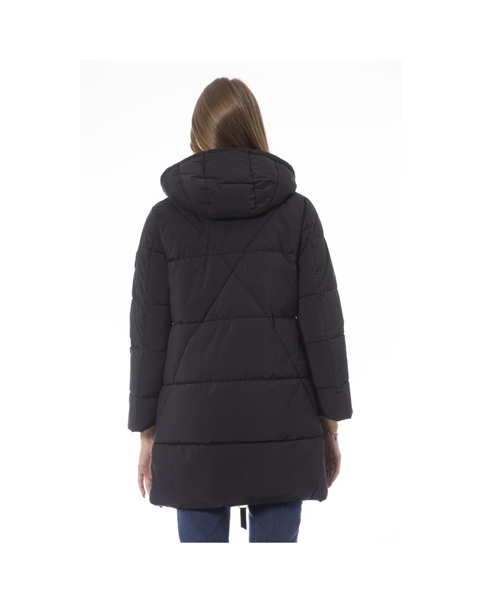 Women's Black Polyester Jackets & Coat - S