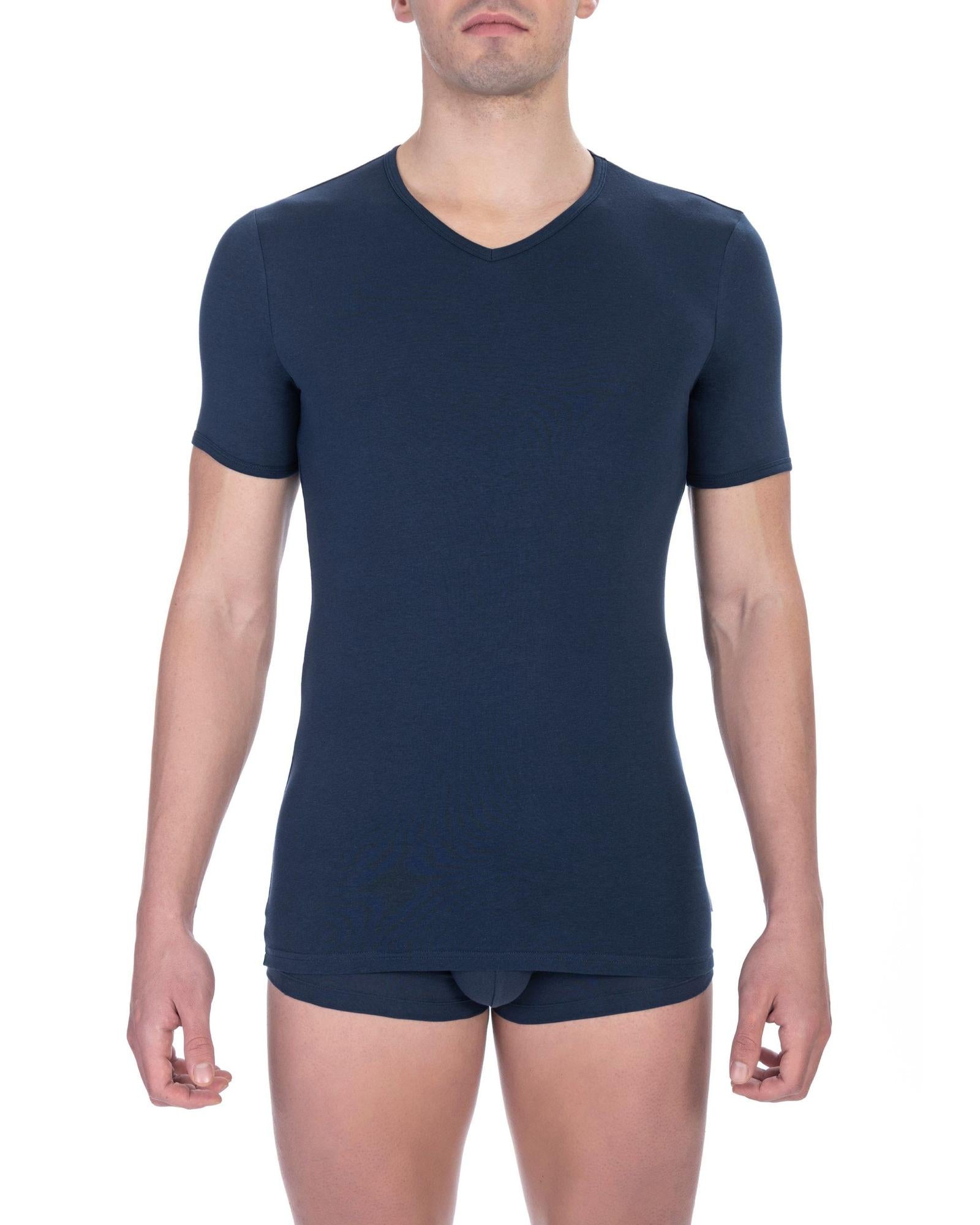 Men's Blue Cotton T-Shirt - XL