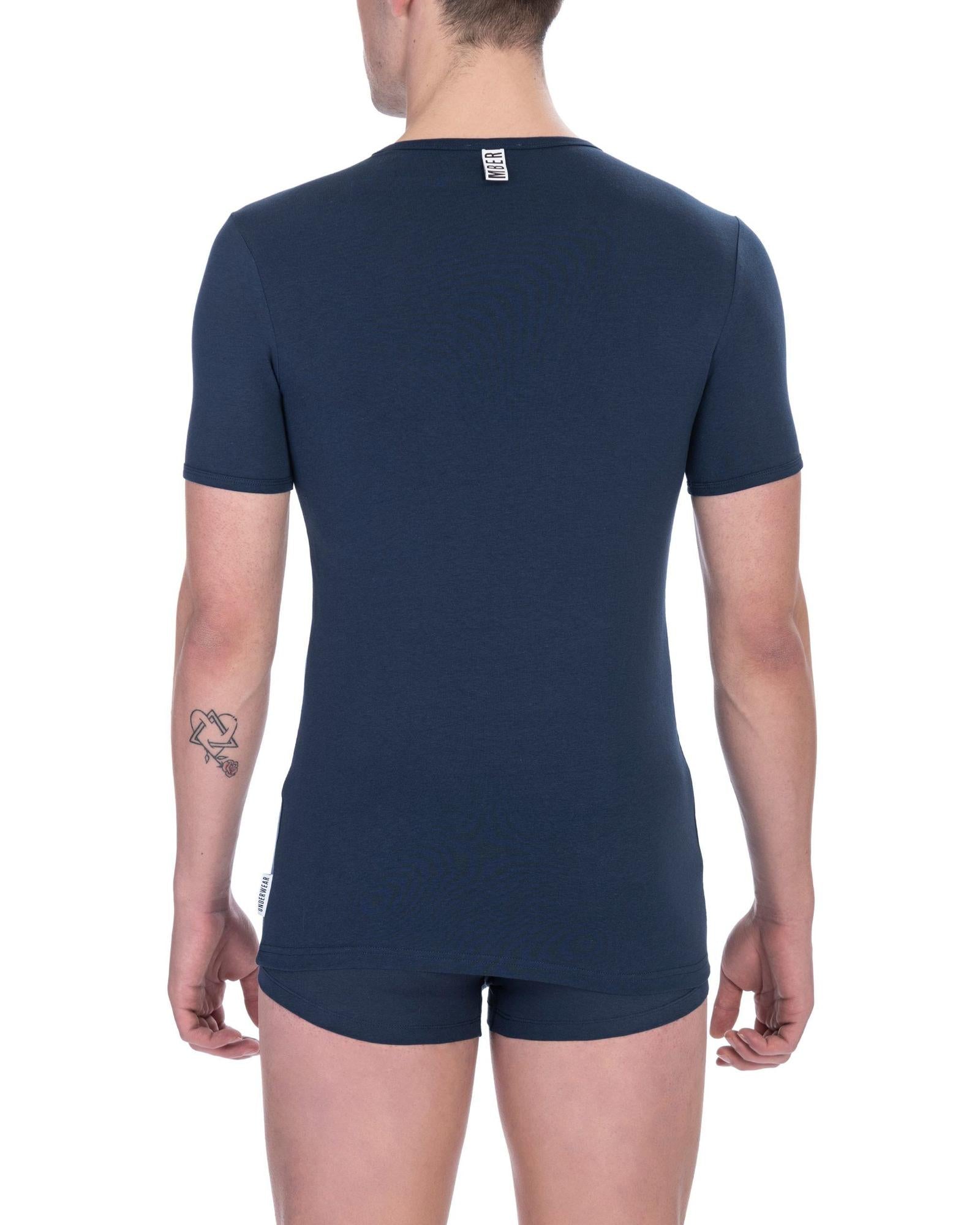 Men's Blue Cotton T-Shirt - XL