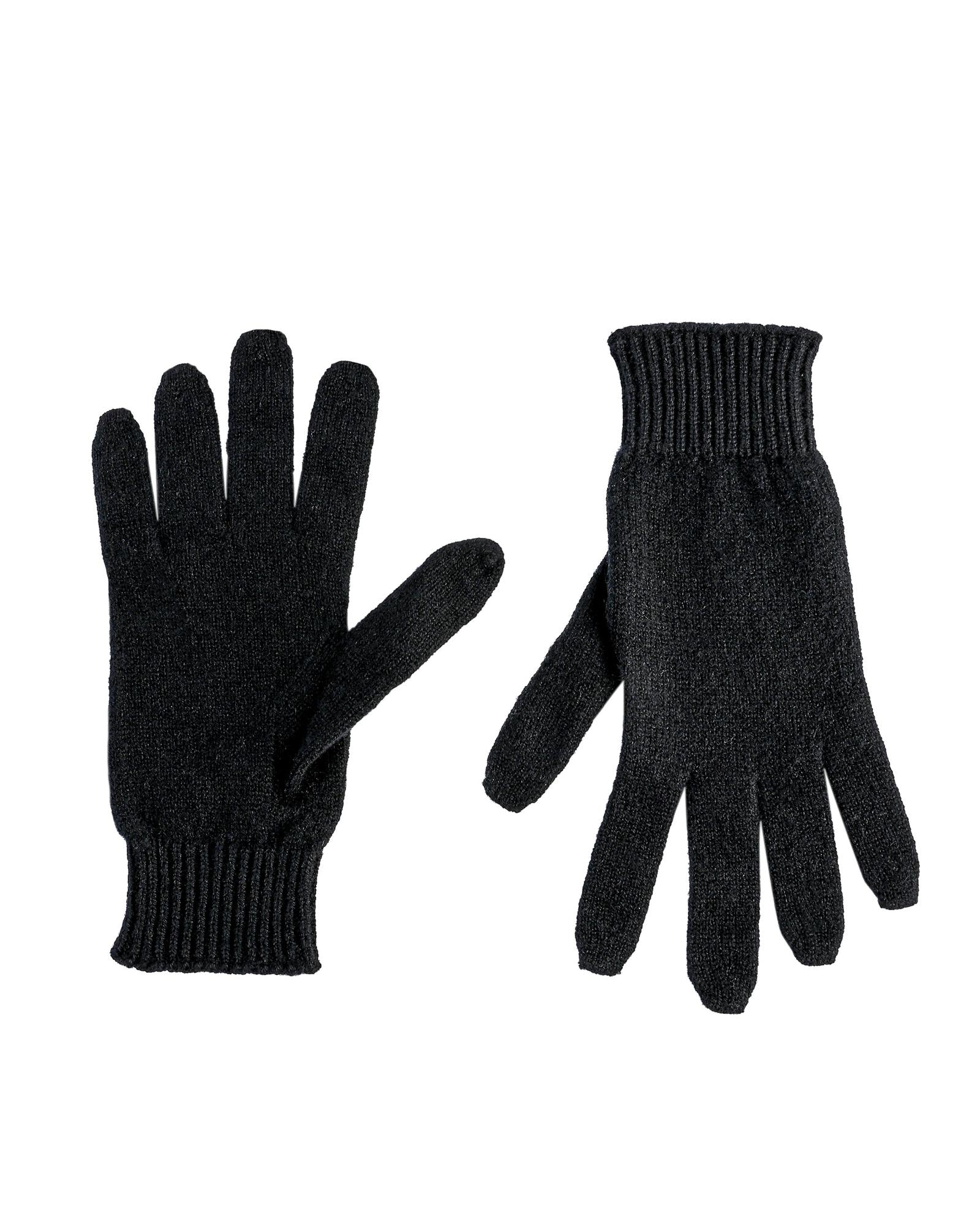 Women's Luxury Cashmere Womens Short Gloves in Black - S