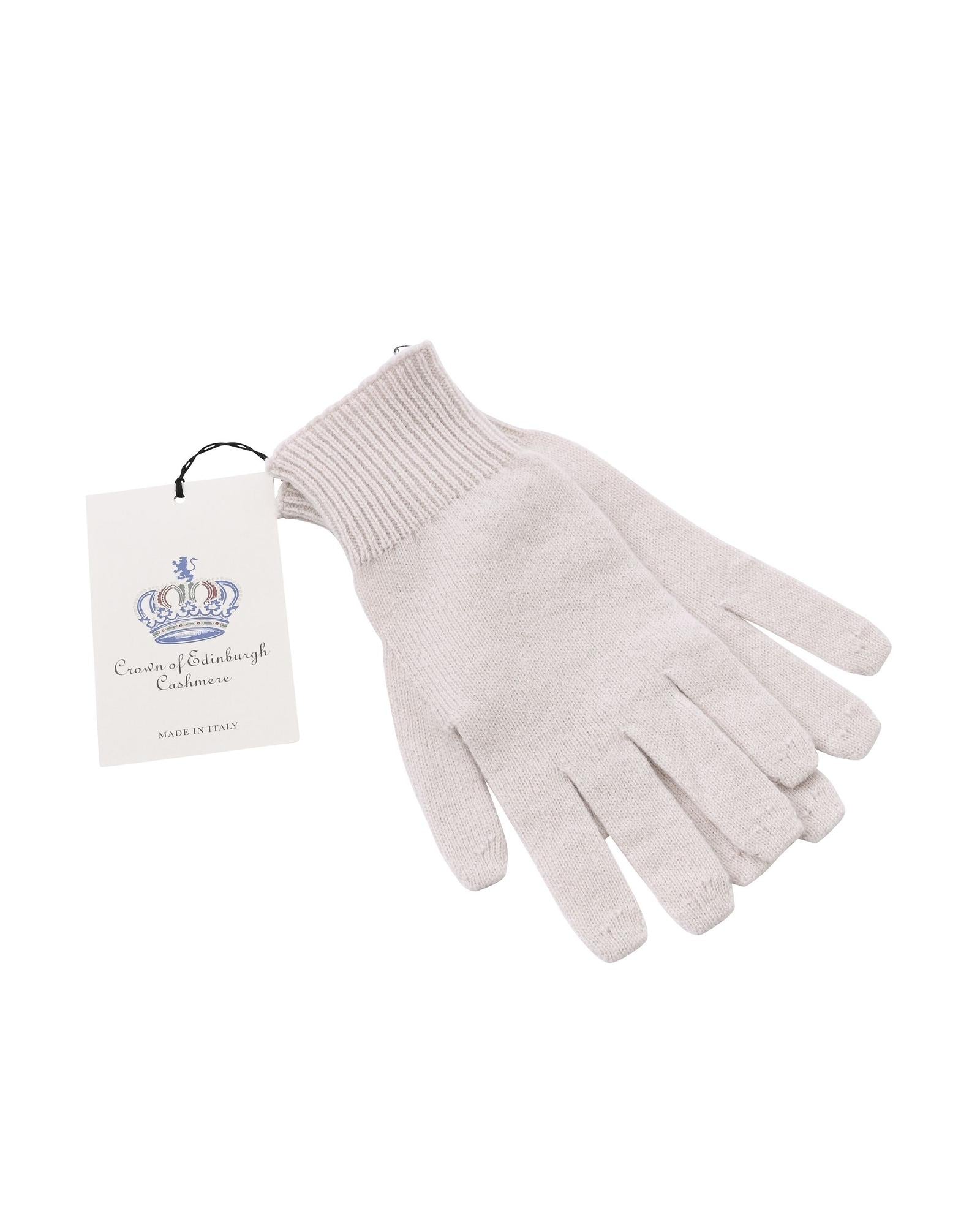 Women's Cashmere Womens Short Gloves in Biscotto - M
