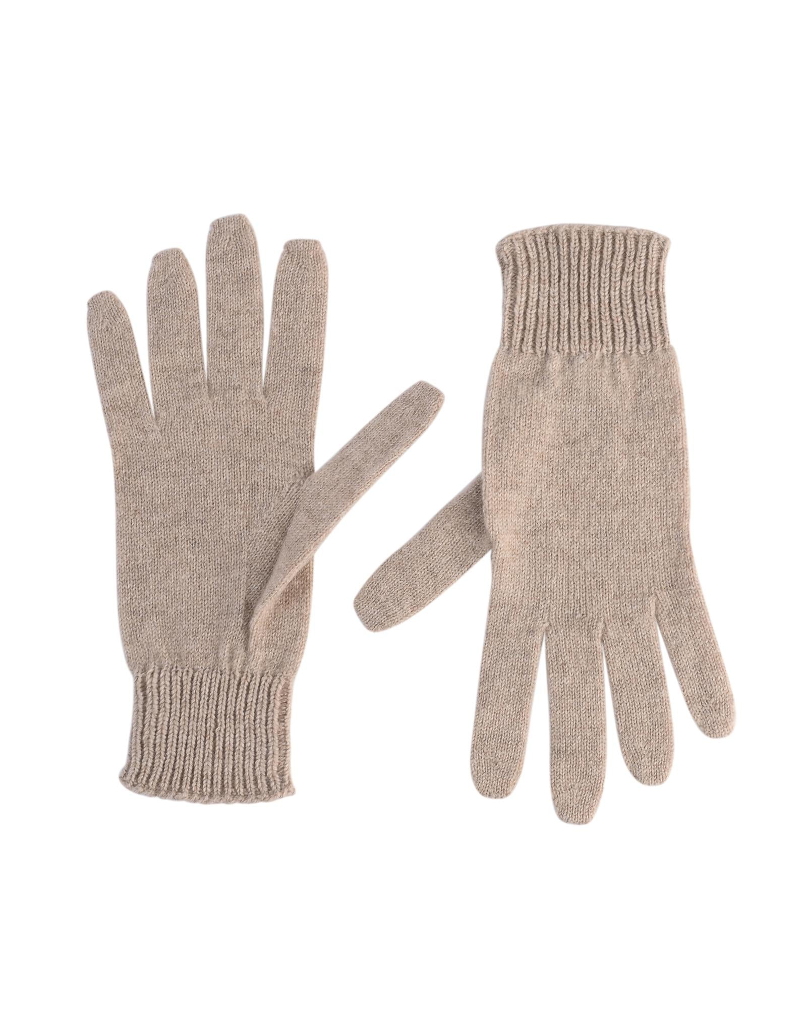Women's Exquisite Cashmere Womens Short Gloves in Beige - M