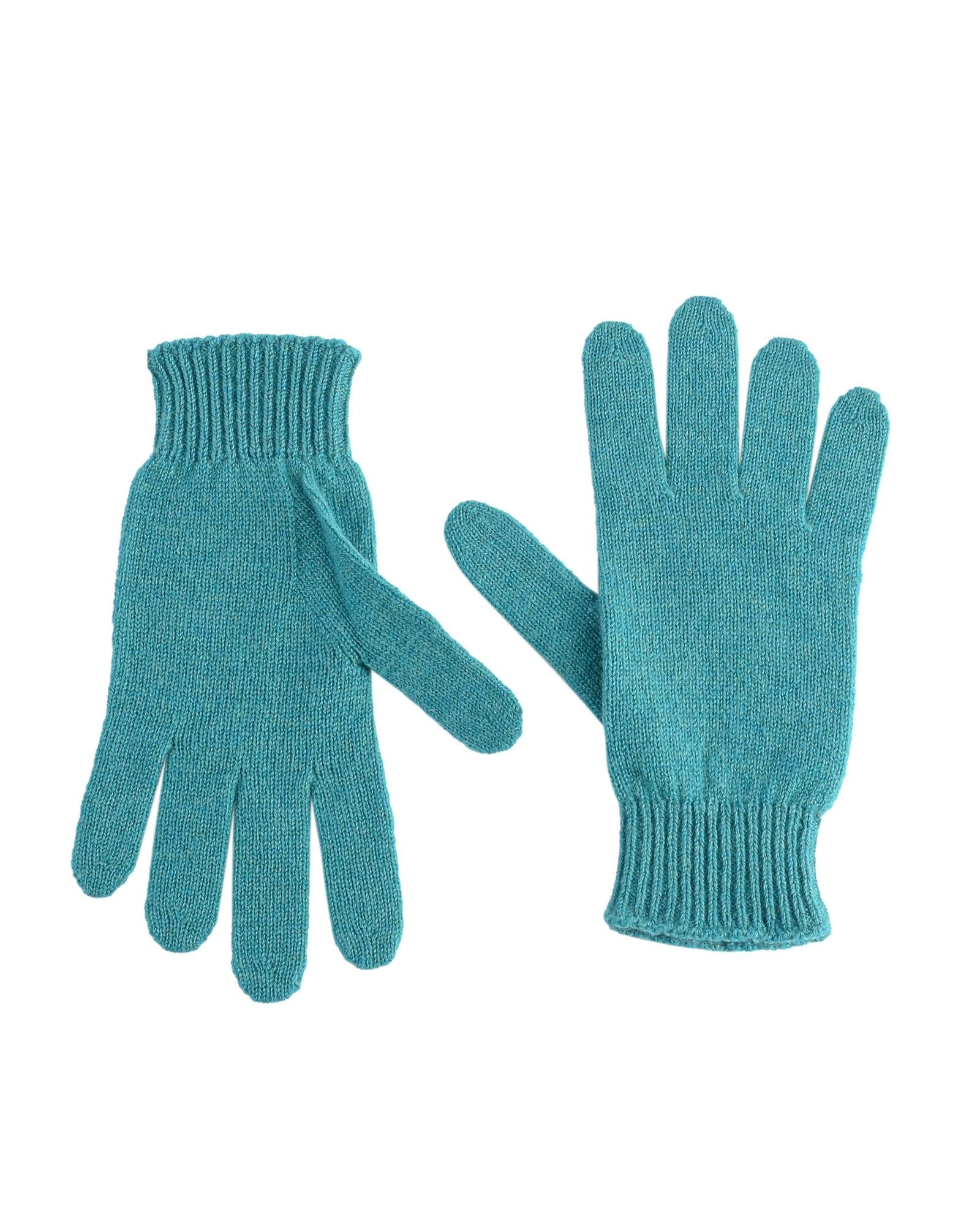 Women's Luxury Cashmere Womens Short Gloves in Turquoise - M