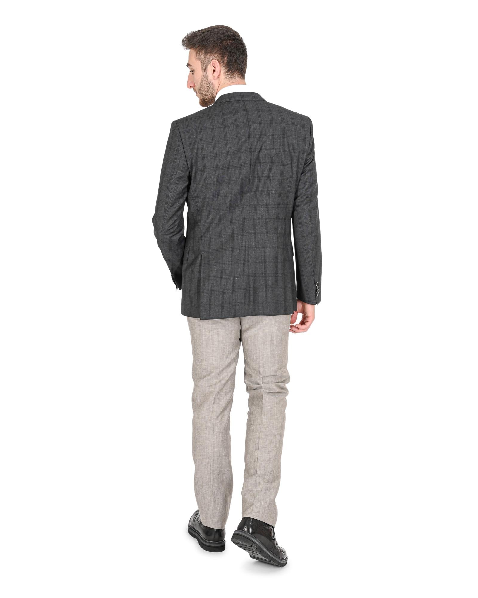 Men's Dark Grey Wool Jacket in Dark gray - 50 EU