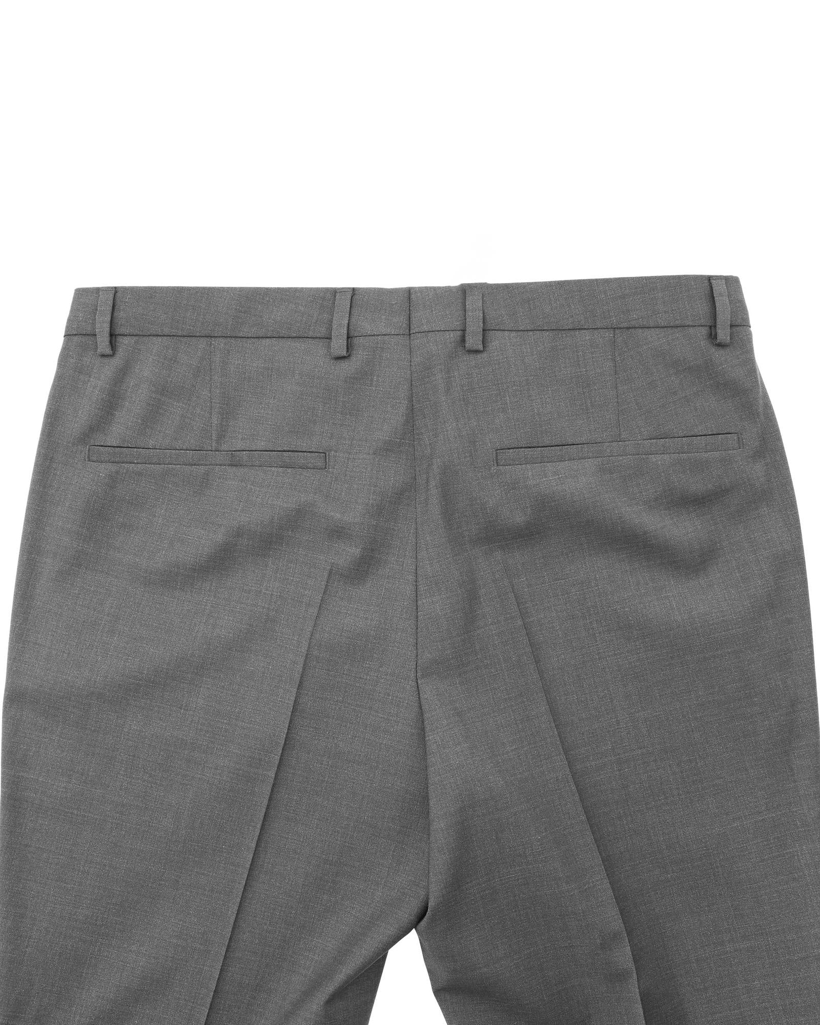 Men's Grey Virgin Wool Trousers in Grey - 46 EU
